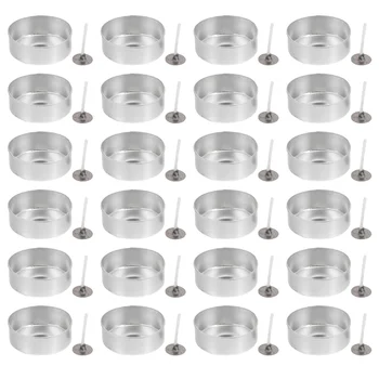 100 Комплектов алюминиевой оболочки Контейнеры для чайного света Контейнеры для изготовления чашек Кейс для пустого воска своими руками