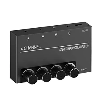 4-канальный стереоусилитель для наушников с 4 выходами для наушников 3,5 мм и аудиовходом 3,5 мм
