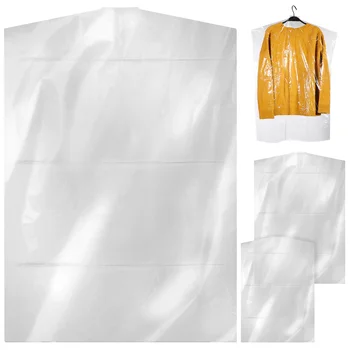 60 шт. Прозрачная Пластиковая Пылезащитная Зимняя куртка, Длинные Сумки для одежды, Вешалка для одежды, Чехлы для хранения, Подвесное Прозрачное платье для мужчин