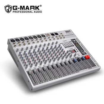 G-MARK GMX1200 12 каналов, 8 Моно, 4 Стерео, 16 эффектов, Профессиональный музыкальный DJ-микшер для потоковой передачи подкастов, аудиоинтерфейс