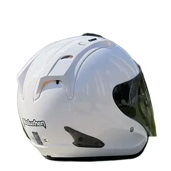 Гоночный шлем с открытым лицом, мужской и женский Мотоциклетный шлем, Оригинальный Жемчужно-белый полушлем, Летний шлем SeasonCasco, одобренный ЕЭК ООН