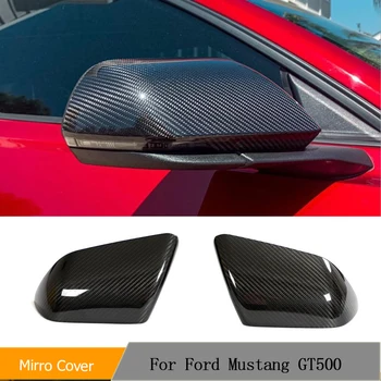 Крышки боковых зеркал заднего вида для Ford Mustang 2015-2023 Автомобильные Аксессуары для экстерьера с вырезом для указателей поворота из сухого углеродного волокна