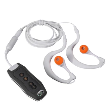 Музыкальный MP3-плеер с Bluetooth и подводными наушниками для плавания, занятий водными видами спорта, короткий шнур, 4 ГБ-Черный