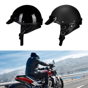 Шлем для скутера, реактивный шлем, мотоциклетный шлем с открытым лицом, реактивный шлем в ретро-винтажном стиле, легкий, используется для мужчин и женщин H9EE