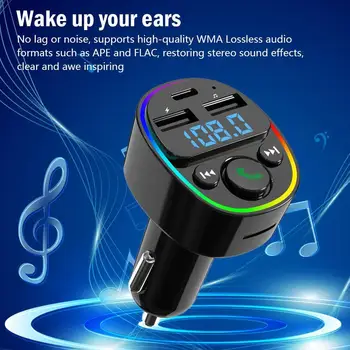 1 Шт Автомобильный MP3-Плеер Bluetooth G67 5.0 Громкая Связь USB 25 Вт Быстрое Автомобильное Зарядное Устройство 7 Цветов Светодиодная Карта Зажигалка Автомобильный FM-Передатчик