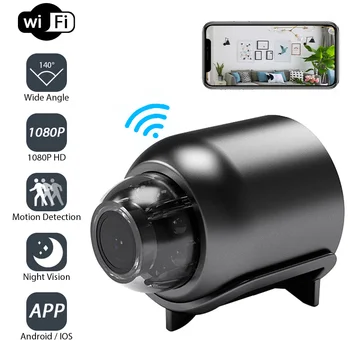 1080P HD Мини WiFi камера Домашняя безопасность в помещении Широкоугольное ночное видение Наблюдение за движением Беспроводная IP-камера Радионяня