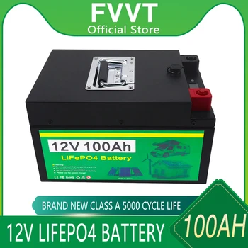 12V 100AH Lifepo4 Cells Встроенный Литий-Железо-фосфатный аккумулятор BMS Для Замены Большей части резервного источника питания Домашнего хранилища энергии