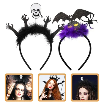 2 Шт Резинки для волос для взрослых на Хэллоуин Повязка на Голову Декор Повязки на голову Галстуки Аксессуары для косплея