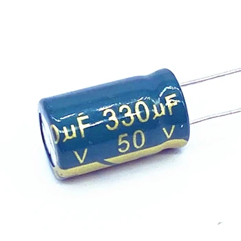 20 шт./лот, высокочастотный низкоомный алюминиевый электролитический конденсатор 50 В 330 мкФ, размер 10*17 330 МКФ, 20%