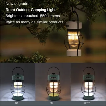 2023 Titok Новейший светильник для кемпинга на открытом воздухе, Атмосферное освещение, USB-банк для зарядки, портативный ретро-фонарь на лошади, Палатка, кемпинговые фонари