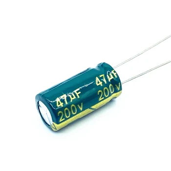 5 шт./лот 47 МКФ 200 В 47 МКФ алюминиевый электролитический конденсатор размер 10*20 20%