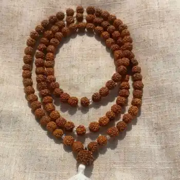 8 мм Натуральный коричневый браслет для медитации из Рудракши с белым цирконием, сувенир, Тасил, День Благодарения, Элегантная душевная классика, красочная