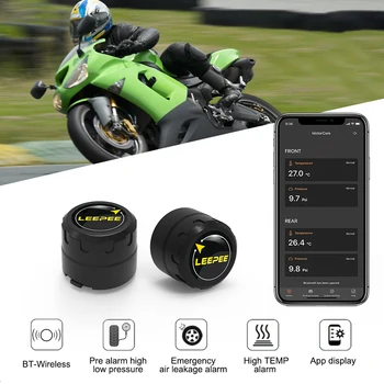 Bluetooth 4/5.0 TPMS для мотоцикла Датчики давления в шинах Система мониторинга Шин для Питбайка Диагностические Инструменты для шин Тестер Автомобильные Аксессуары