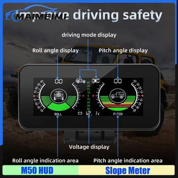 M50 Внедорожный GPS-инклинометр с цифровым дисплеем, наклон, угол тангажа, инклинометр, автоматический HUD, интеллектуальный измеритель наклона для всех автомобилей