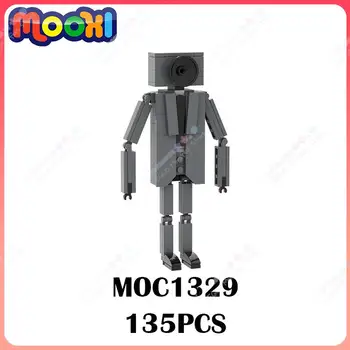 MOC1329 Creative Skibidi Toilet Camera Man MOC Building Blocks, Украшение игрового персонажа, Сборка кирпичей, Игрушки для детей
