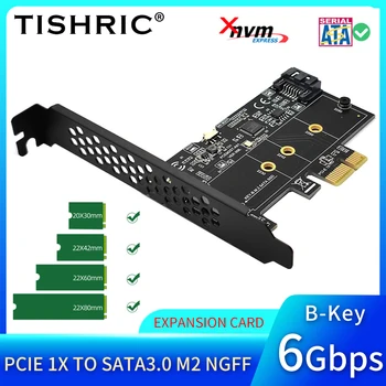 TISHRIC PCIE 1X To SATA 3.0 PCI E Express Карта Расширения M2 NGFF Расширительная карта PCIE Sata Адаптер Дополнительные Карты