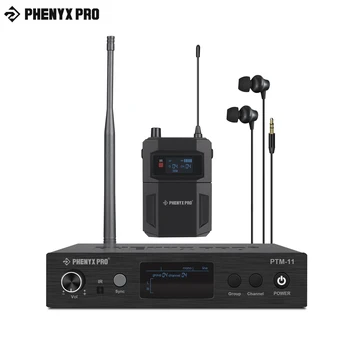 UHF Моно Аудио Беспроводная Система Мониторинга в ухе Металлический Передатчик Прочный Корпус Приемника 50 Частот500/900 МГц Phenyx Pro