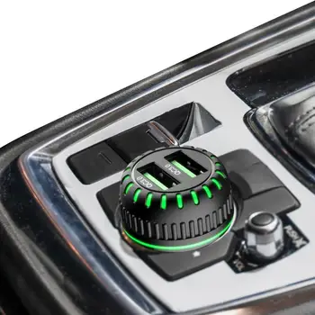 Автомобильное зарядное устройство Type C Автомобильное зарядное устройство Быстрая зарядка двухпортовый автомобильный USB-адаптер со светодиодной подсветкой QC 3.0 Портативный USB 36 Вт Быстрая зарядка