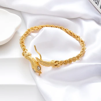 Алжирская свадьба для женщин Ножные браслеты со змеиным дизайном, открытый браслет для ног, позолоченные арабские свадебные подарки, ювелирные изделия