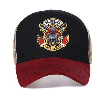 Бейсбольная кепка пожарного волонтера Mans Fire Rescue, модная летняя дышащая кепка дальнобойщика из прохладной сетки