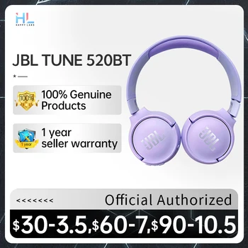 Беспроводные Bluetooth-наушники JBL TUNE 520bt T520bt, музыкальная спортивная гарнитура, мобильный компьютер для мальчиков и девочек, универсальная