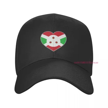 Больше цветов Флаг Бурунди Сердце Унисекс Регулируемая бейсбольная кепка Snapback Мужчины Женщины Уличный хип-хоп Для летнего подарка