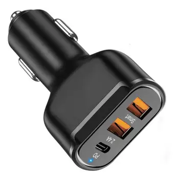 Быстрое автомобильное зарядное устройство USB C 3 порта подачи питания Автомобильный адаптер PD 30 Вт Беспроводное автомобильное зарядное устройство Быстрая зарядка Мини Автомобильное зарядное устройство для Smart