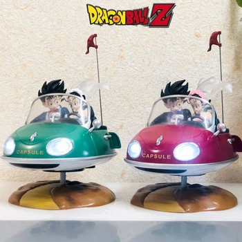 В наличии 20 см Goku & Chichi Wedding Driving Capsule Corp Автомобиль Аниме Фигурка Dragon Ball Z Коллекция Gokou Модель Игрушки Подарок На День Рождения