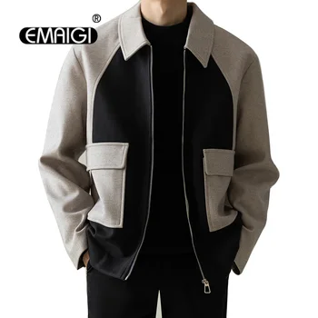 Весенне-осенняя куртка сращивания, мужская Корейская уличная одежда, Модное Свободное Повседневное Маленькое короткое пальто, Мужские Деловые куртки, пальто