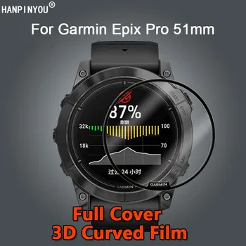 Для Garmin Epix Pro 51 мм 47 мм Часы Ultra Clear Full Cover С 3D Изогнутым Покрытием Из Мягкой Пленки PMMA Защитная Пленка Для Экрана -Не Закаленное Стекло