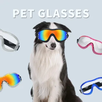 Защитные очки для собак, Очки для домашних животных, Ветрозащитные Средние Аксессуары, Зоотовары, Солнцезащитные Очки, Пылезащитные Водонепроницаемые Большие