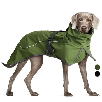 Зимняя двухслойная куртка для собак, водонепроницаемая ветрозащитная утепляющая ткань, Светоотражающая полоса, пальто для домашних животных, одежда для собак среднего размера.