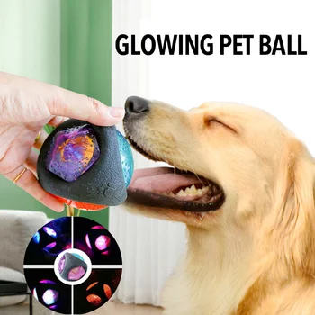 Интерактивная Игрушка LED Dog Ball Загорается Pet Ball Для Агрессивных Жевателей Play Pet Ball Toy Зоотовары Котенок Кошка Игрушка Для Упражнений