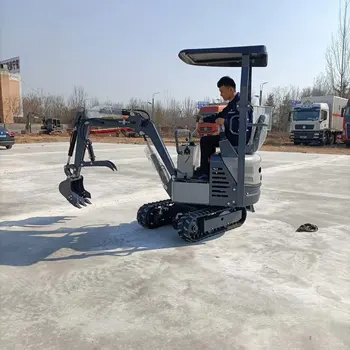 Китайский Садовый Мини-Экскаватор 1000 кг HT10 Micro Mini Digger С Крышей и Гидравлическим Зажимом для большого пальца