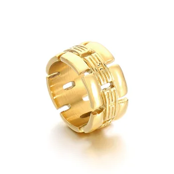 Креативное геометрическое круглое кольцо, модное винтажное плетеное полое кольцо из нержавеющей стали для мужчин и женщин