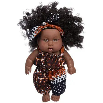 Куклы-реборн-бэби, черные девочки, куклы-Реборн-бэби, афроамериканские куклы в комбинезоне и повязке на голове, настоящие куклы-бэби