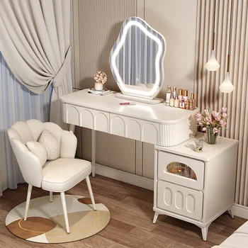 Легкий роскошный туалетный столик для спальни Простые современные Маленькие столики для макияжа Прикроватный шкаф для хранения Письменный стол с зеркалом Подарок для девочек