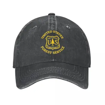 Лесная служба США USFS Бейсболка в стиле Унисекс С потертыми промытыми кепками Шляпа Винтажная Летняя Солнцезащитная кепка на открытом воздухе