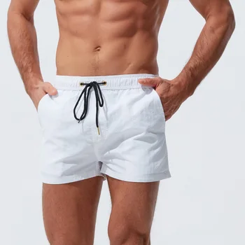Летние мужские пляжные брюки, Новый повседневный цветочный принт, дизайн заднего кармана для серфинга на молнии, Быстросохнущие плавки