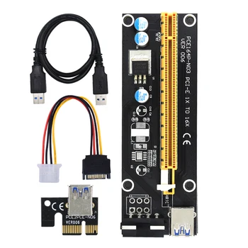 Майнинг PCIe Riser VER006 PCI-E от 1x до 16x Адаптер-удлинитель от 15 до 4 контактов питания