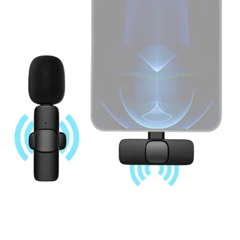Мини Беспроводной петличный микрофон с зажимом, 2 передатчика, 1 приемник, замена для смартфона iOS для смартфона iOS