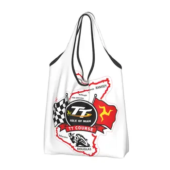 Модная сумка для покупок Isle Of Man Tt Racing, переносная мотоциклетная спортивная сумка для покупок, сумка для покупок на плечо