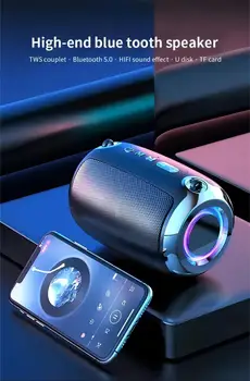 Мощный Bluetooth Динамик Коробка Открытый Портативный TWS 3D Стерео с AUX USB TF Беспроводной Мини для Автомобильной Вечеринки Музыкальный Плеер Аудио Новый