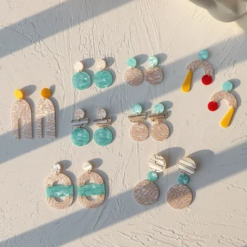 Мраморные акриловые серьги, минималистичные круглые серьги для пляжного отдыха, Богемия, уникальный модный тренд, элегантный и изысканный 2023