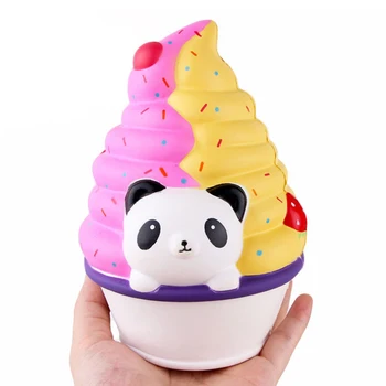 Мультяшная милая панда с медленным отскоком, имитирующая мороженое с медленным подъемом, Мягкая игрушка для выжимания хлеба, снимающая стресс, Забавные подарки для детей