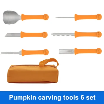 Набор для вырезания тыквы на Хэллоуин, профессиональный набор для вырезания, 6 шт., инструмент для лепки из нержавеющей стали, разделочный нож для подарков на Хэллоуин