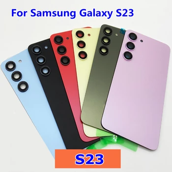Новая задняя крышка аккумулятора для Samsung Galaxy S23 Задняя крышка аккумулятора Стеклянная задняя дверца с камерой
