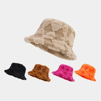 Новая модная зимняя панама из искусственного меха для женщин, модные мягкие теплые шляпы-ведра, рыболовная кепка, женская кепка для отдыха на открытом воздухе