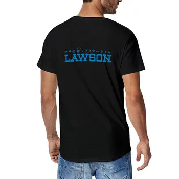 Новая футболка с логотипом LAWSON, белые футболки для мальчиков, однотонная футболка, одежда kawaii, футболка для мужчин