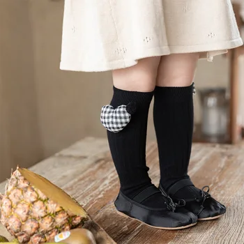 Новейшие осенние гольфы до колена для девочек, бесшовные форменные носки, детские теплые хлопчатобумажные длинные носки